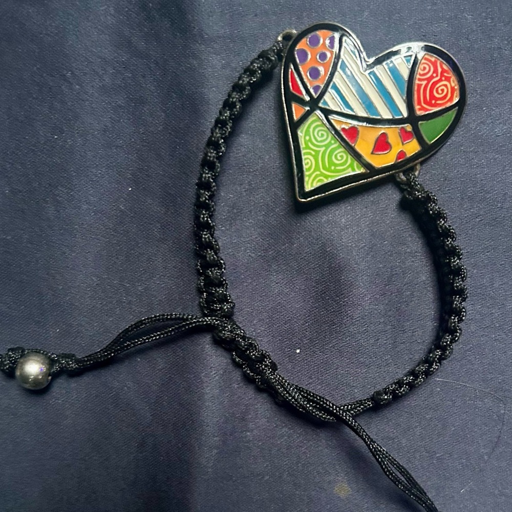 Colorful Heart Pendant Bracelet